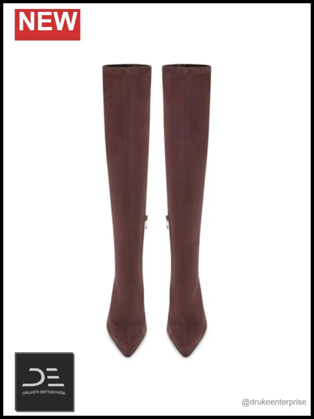 Women's Over the Knee Suede Heel Boots Pointed Toe Stretch Thigh High 4in